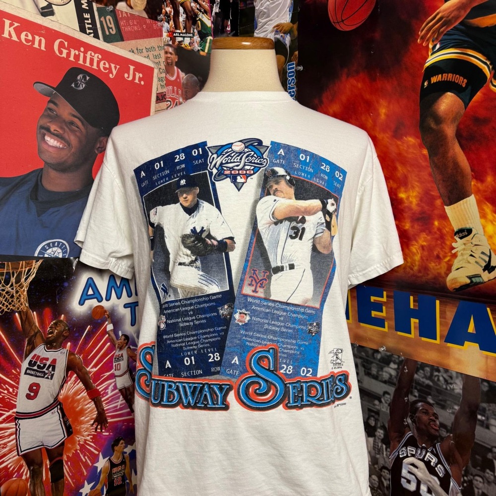 Vintage 2000‎ Subway Series World Series New York Yankees Mets T Shirt Sz Large